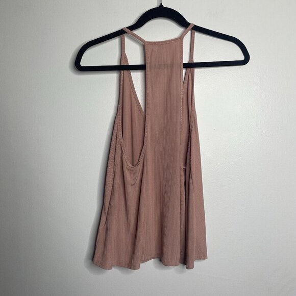 Free People Intimately Tank Top Rib Knit V Neck Flowy Light Brown Women's Small - Picture 6 of 6